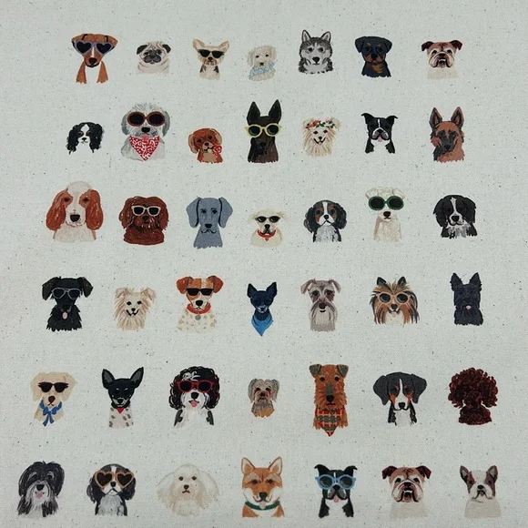 Rifle Paper Co. Dogs Cream Colored Book/Tote Bag - Picture 2 of 4